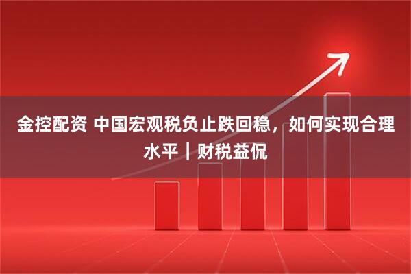 金控配资 中国宏观税负止跌回稳，如何实现合理水平｜财税益侃